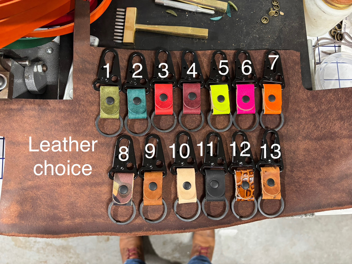 Leather Clip Keychain