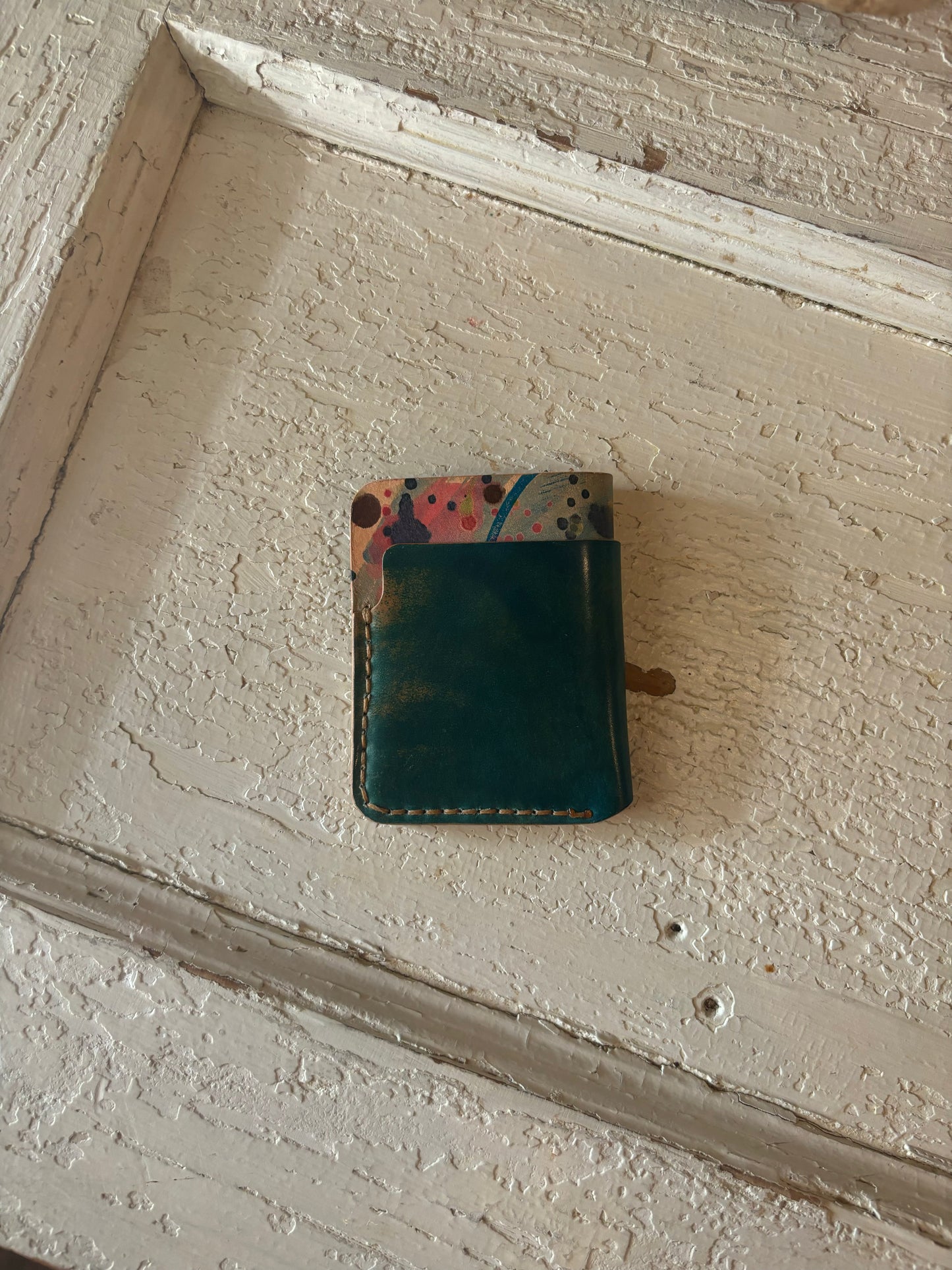 Shell Cordovan Card Wallet w/splatter