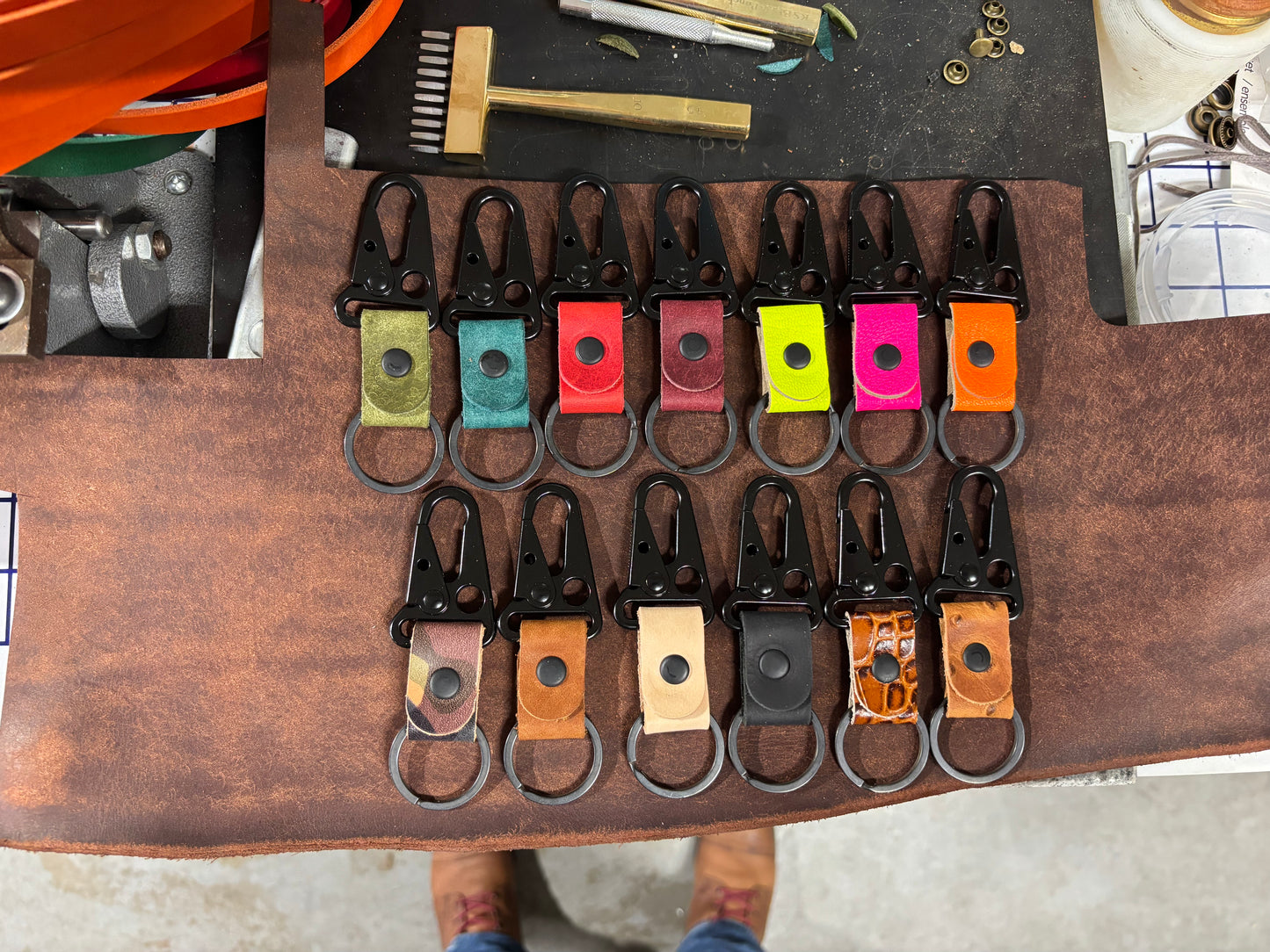 Leather Clip Keychain