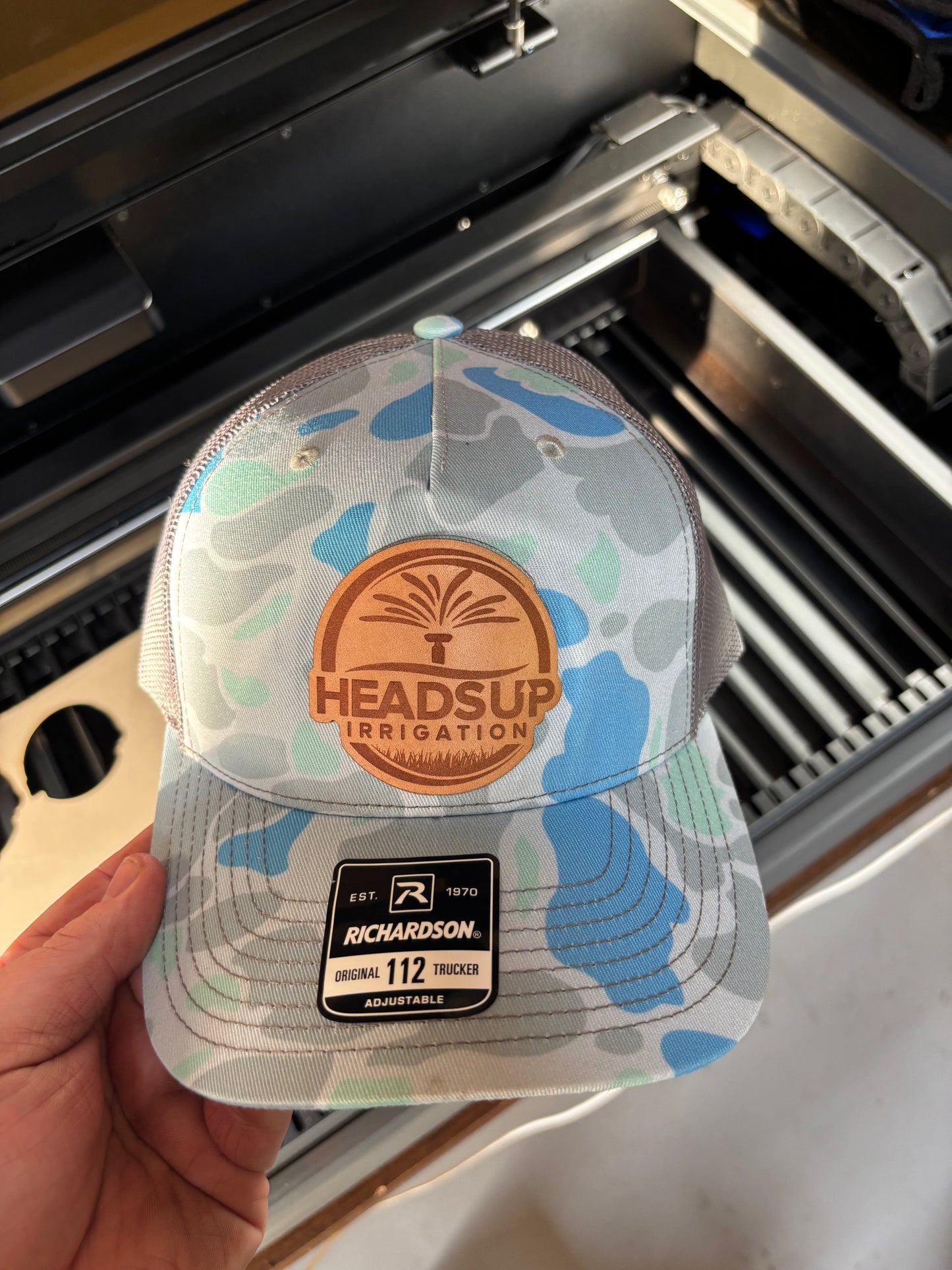 Custom leather patch hat