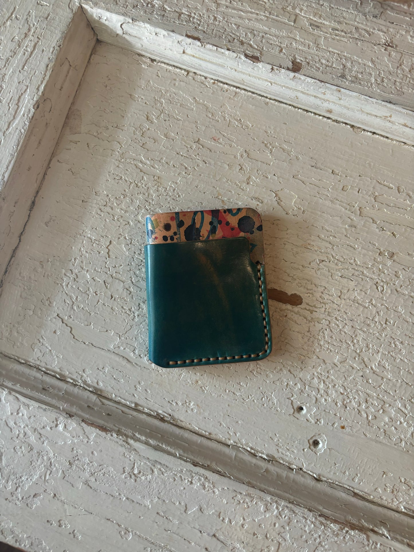 Shell Cordovan Card Wallet w/splatter