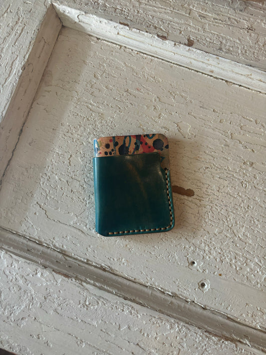 Shell Cordovan Card Wallet w/splatter