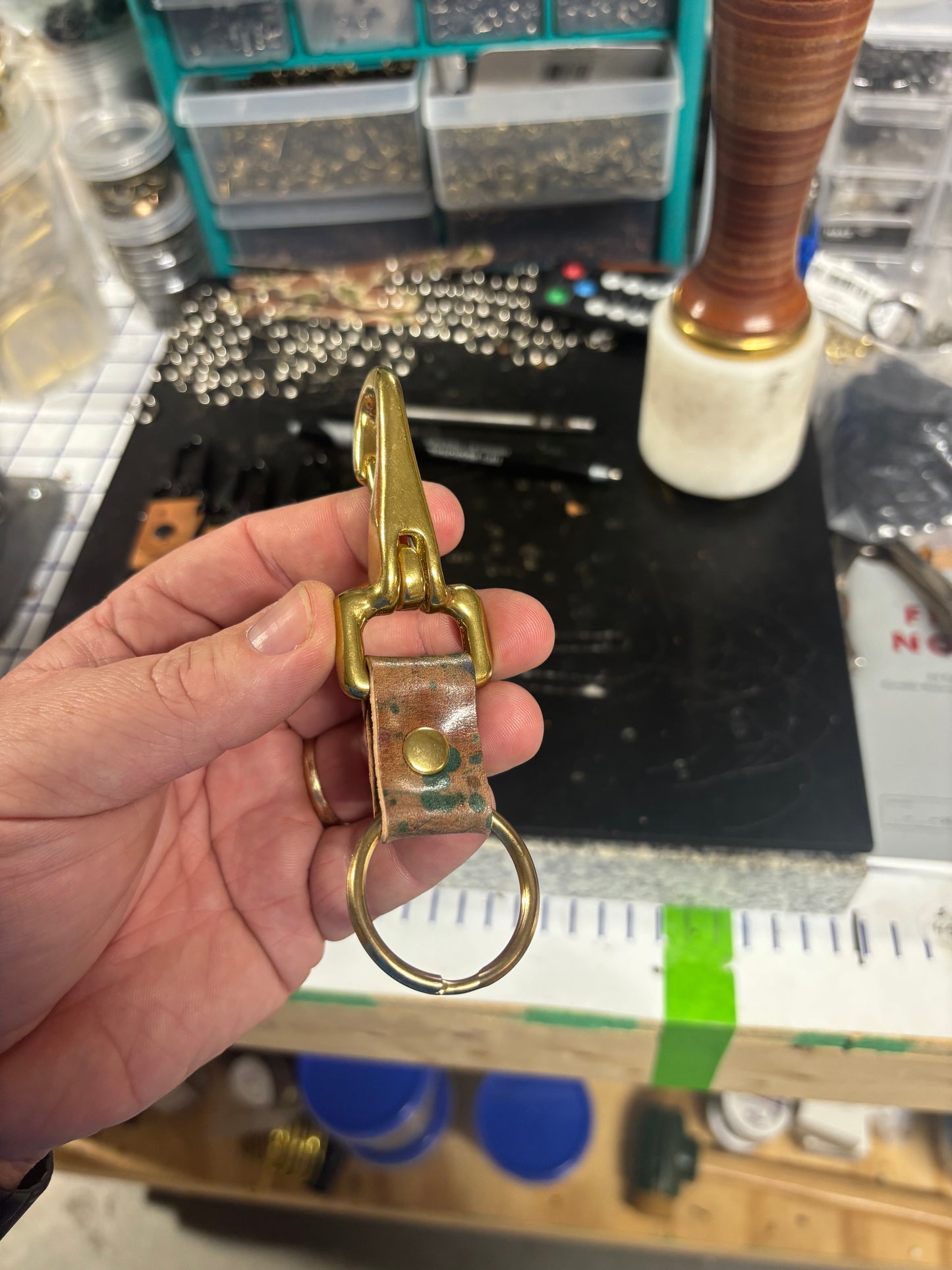 Marbled Shell Cordovan Keychain