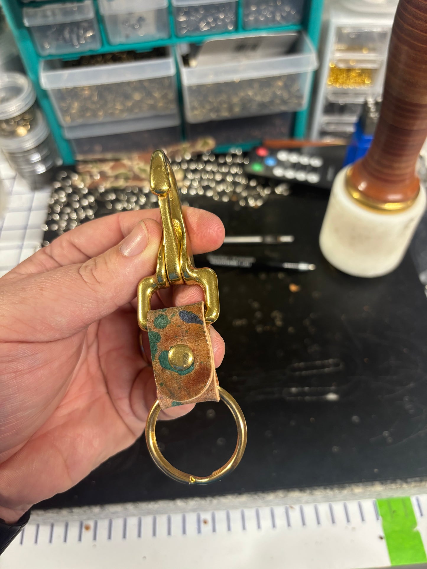 Marbled Shell Cordovan Keychain
