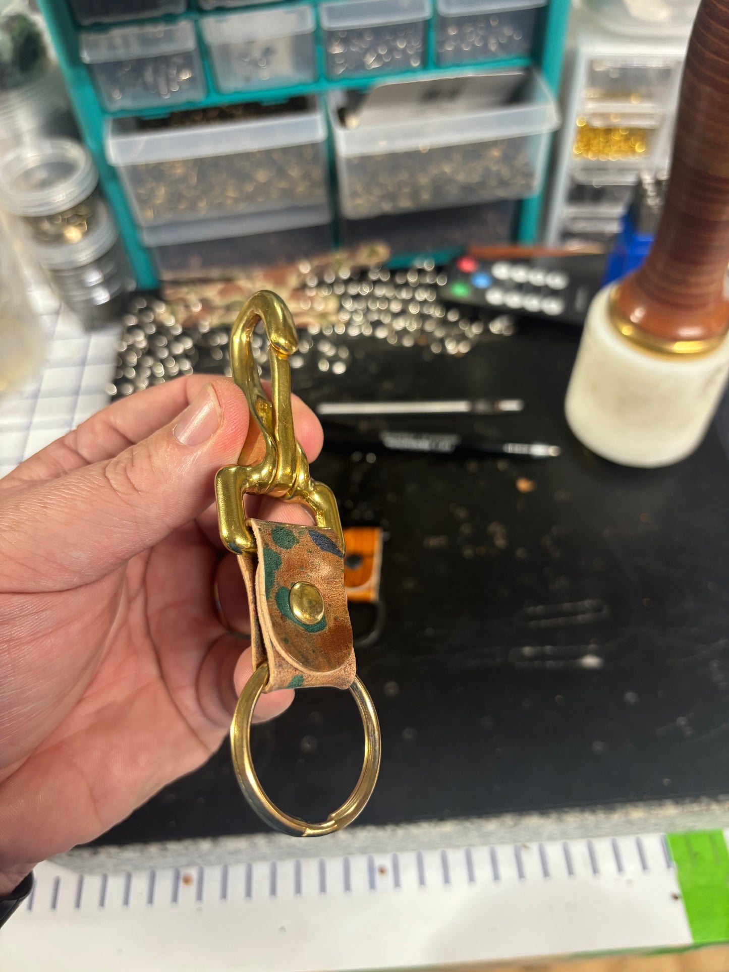 Marbled Shell Cordovan Keychain